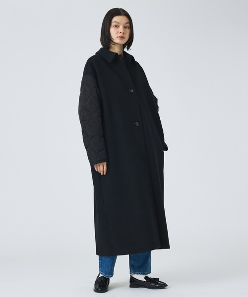 NOMINE（ノミネ）の「【NOMINE】袖キルティングステンカラーコート（ステンカラーコート・レディース・カーキ/ブラック/キャメル・フリー）」の4枚目の写真