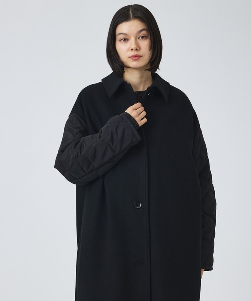 NOMINE（ノミネ）の「【NOMINE】袖キルティングステンカラーコート（ステンカラーコート・レディース・カーキ/ブラック/キャメル・フリー）」の5枚目の写真