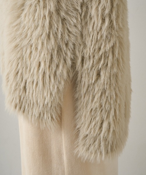 PUAL CE CIN（ピュアルセシン）の「シャギーニットベスト（ベスト・レディース・ベージュ/チャコールグレー・FREE）」の17枚目の写真