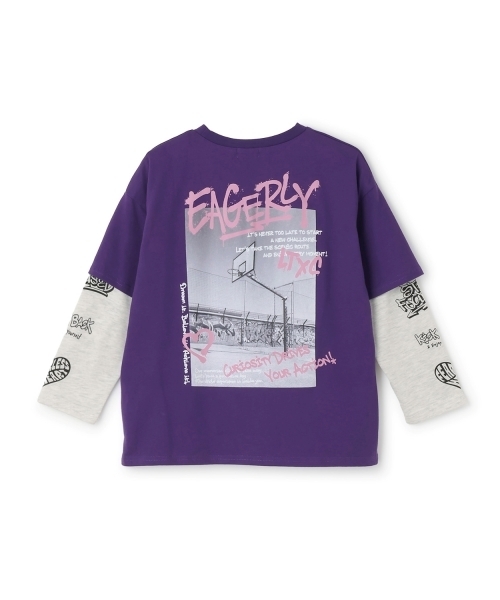 LOVETOXIC(ラブトキシック)の「【LTXC/速乾】ルーズTシャツレイヤードセット(アンサンブル・キッズ・ブラック/オフホワイト/パープル・130cm/S:140cm/M:150cm/L:160cm)」の14枚目の写真
