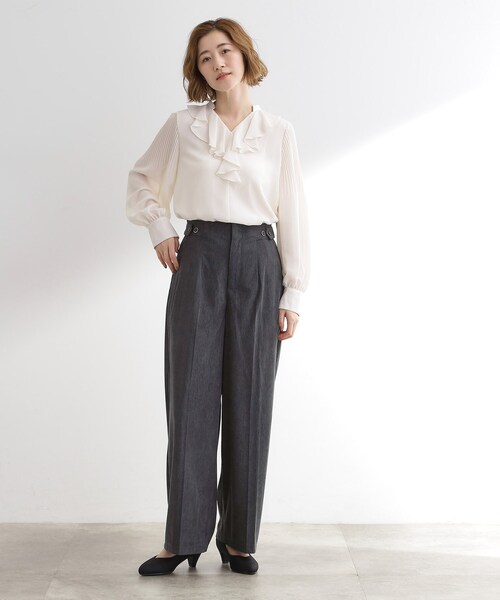 grove（グローブ）の「コーデュロイワイドパンツ（その他パンツ・レディース・チャコールグレー/こしょう色系・02/03/01/04/05）」の4枚目の写真