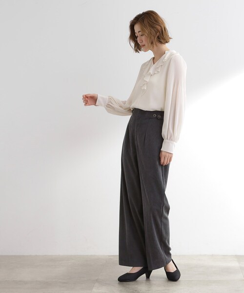 grove（グローブ）の「コーデュロイワイドパンツ（その他パンツ・レディース・チャコールグレー/こしょう色系・02/03/01/04/05）」の5枚目の写真