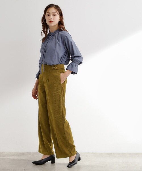 grove（グローブ）の「コーデュロイワイドパンツ（その他パンツ・レディース・チャコールグレー/こしょう色系・02/03/01/04/05）」の9枚目の写真