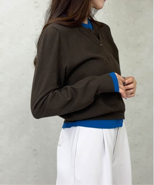 Per sist ence（パーシエンス）の「レイヤード配色ニットカーディガン（カーディガン/ボレロ・レディース・ブラウン/グレー/チャコールグレー/ブラック/アイボリー・ONE SIZE）」の19枚目の写真