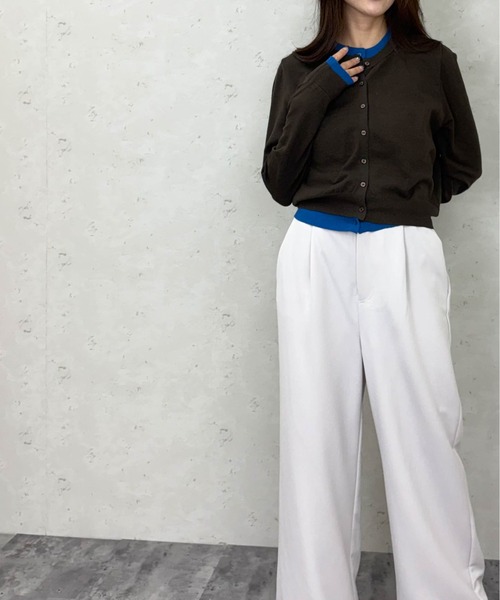 Per sist ence（パーシエンス）の「レイヤード配色ニットカーディガン（カーディガン/ボレロ・レディース・ブラウン/グレー/チャコールグレー/ブラック/アイボリー・ONE SIZE）」の18枚目の写真