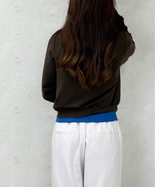 Per sist ence（パーシエンス）の「レイヤード配色ニットカーディガン（カーディガン/ボレロ・レディース・ブラウン/グレー/チャコールグレー/ブラック/アイボリー・ONE SIZE）」の14枚目の写真