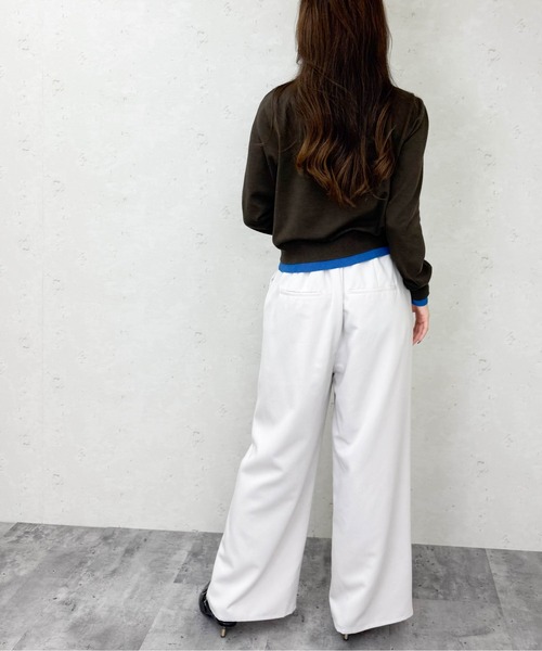 Per sist ence（パーシエンス）の「レイヤード配色ニットカーディガン（カーディガン/ボレロ・レディース・ブラウン/グレー/チャコールグレー/ブラック/アイボリー・ONE SIZE）」の13枚目の写真