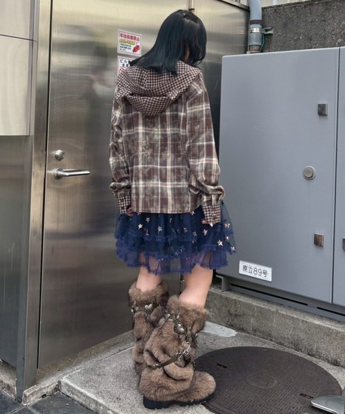 Candy Stripper（キャンディストリッパー）の「DEVIL CHECK シャツ（シャツ/ブラウス・レディース・ブラック/ブラウン/レッド・FREE）」の22枚目の写真