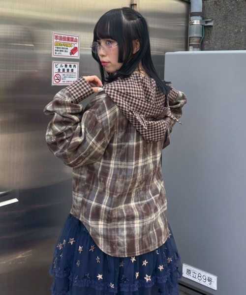 Candy Stripper（キャンディストリッパー）の「DEVIL CHECK シャツ（シャツ/ブラウス・レディース・ブラック/ブラウン/レッド・FREE）」の14枚目の写真