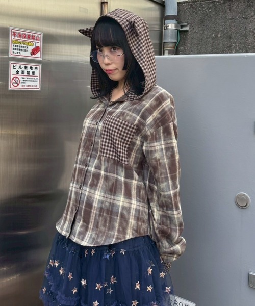 Candy Stripper（キャンディストリッパー）の「DEVIL CHECK シャツ（シャツ/ブラウス・レディース・ブラック/ブラウン/レッド・FREE）」の19枚目の写真