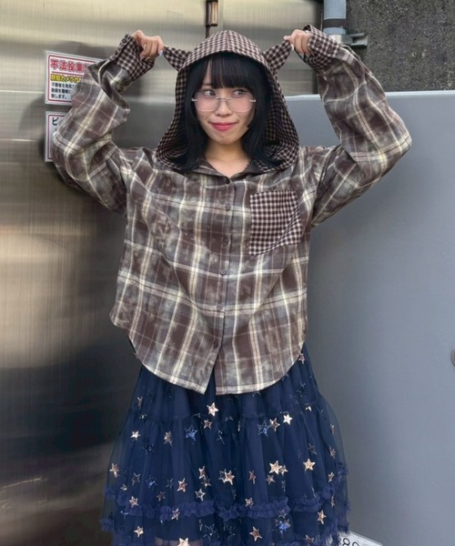 Candy Stripper（キャンディストリッパー）の「DEVIL CHECK シャツ（シャツ/ブラウス・レディース・ブラック/ブラウン/レッド・FREE）」の16枚目の写真