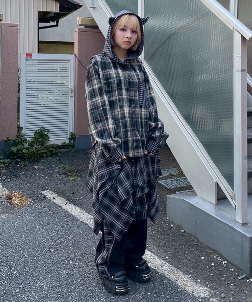 Candy Stripper（キャンディストリッパー）の「DEVIL CHECK シャツ（シャツ/ブラウス・レディース・ブラック/ブラウン/レッド・FREE）」の10枚目の写真