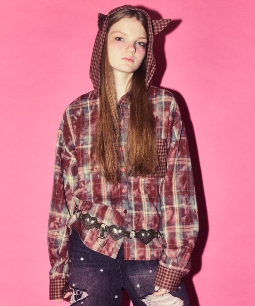 Candy Stripper（キャンディストリッパー）の「DEVIL CHECK シャツ（シャツ/ブラウス・レディース・ブラック/ブラウン/レッド・FREE）」の6枚目の写真