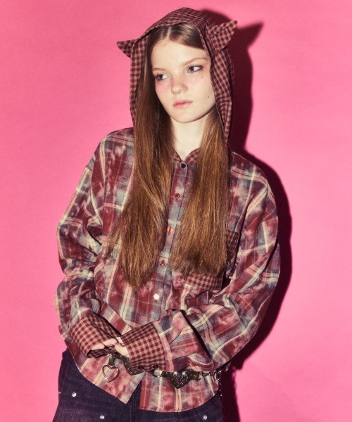 Candy Stripper（キャンディストリッパー）の「DEVIL CHECK シャツ（シャツ/ブラウス・レディース・ブラック/ブラウン/レッド・FREE）」の5枚目の写真