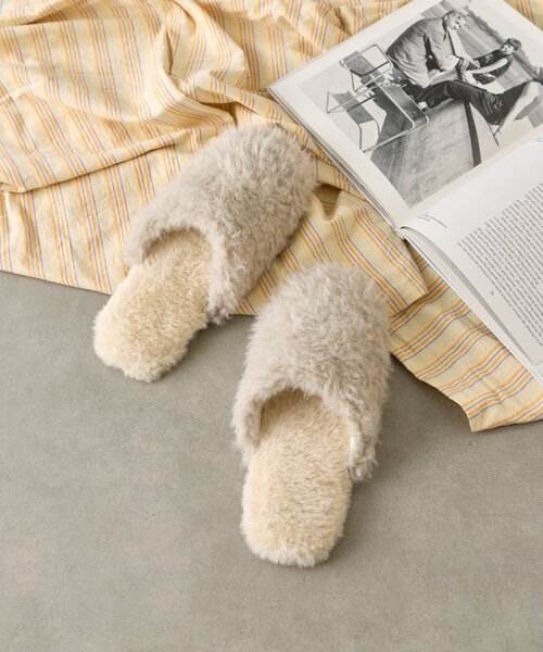 BIRTHDAY BAR（バースデイバー）の「ボアルームシューズ（ルームシューズ/スリッパ・レディース・アイボリー/ブルー・0）」の2枚目の写真