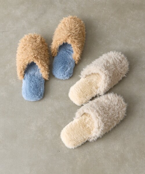 BIRTHDAY BAR（バースデイバー）の「ボアルームシューズ（ルームシューズ/スリッパ・レディース・アイボリー/ブルー・0）」の15枚目の写真