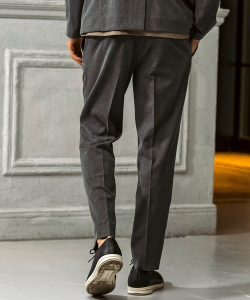 AKM Contemporary(エイケイエムコンテンポラリー)の「【WEB・直営店限定】AKM Contemporary(エイケイエムコンテンポラリー)ウールブレンド テーパードシルエット スラックス(スラックス・メンズ・グレー/ダークグリーン/ブラック・S/M/L/XL/XXL)」の12枚目の写真