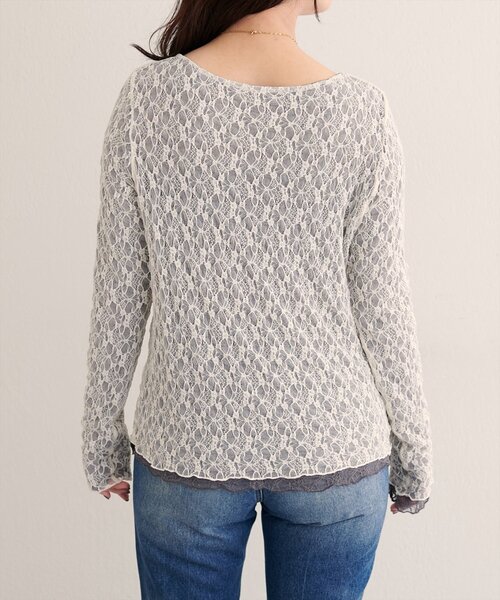 natural couture（ナチュラルクチュール）の「リバーシブルレーストップス（Tシャツ/カットソー・レディース・ブラウン/ピンク系その他/チャコールグレー/ピンク/ラベンダー/ネイビー/アイボリー・FREE）」の21枚目の写真