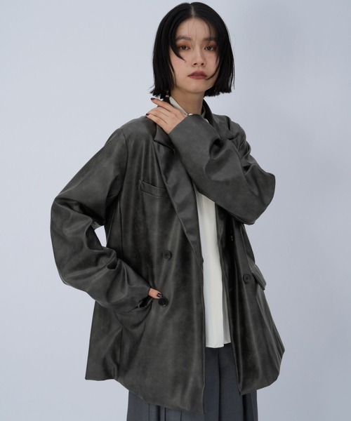 ムラカコウフェイクレザージャケット(HARE)（テーラードジャケット