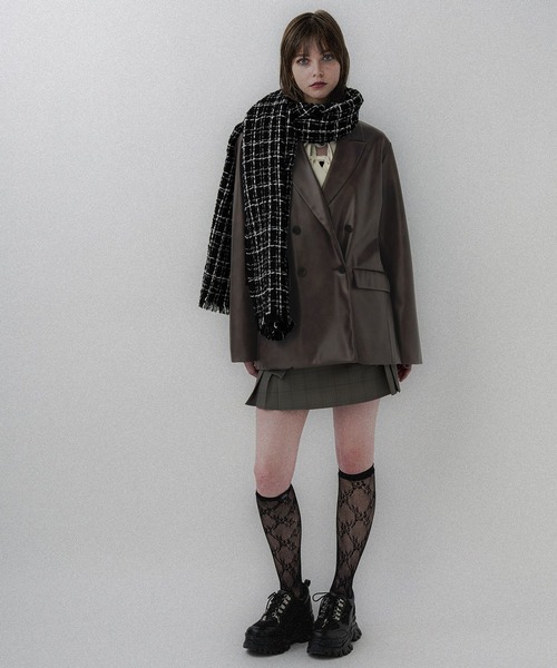 HARE（ハレ）の「ムラカコウフェイクレザージャケット(HARE)（テーラードジャケット・レディース・グレー/ブラウン・FREE）」の6枚目の写真