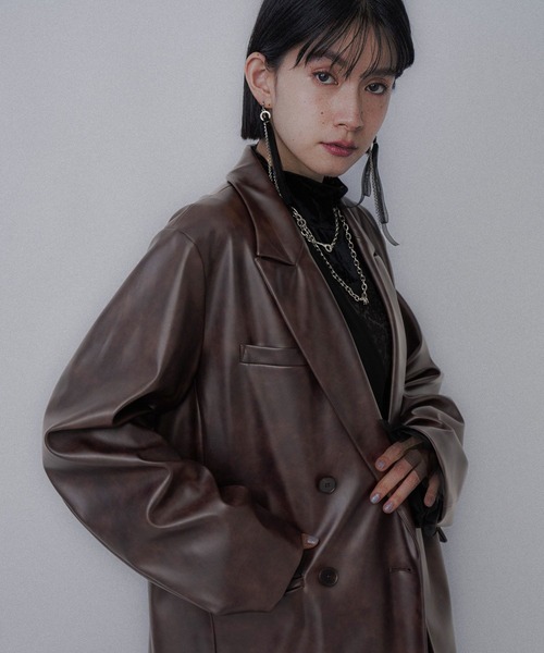 HARE（ハレ）の「ムラカコウフェイクレザージャケット(HARE)（テーラードジャケット・レディース・グレー/ブラウン・FREE）」の20枚目の写真