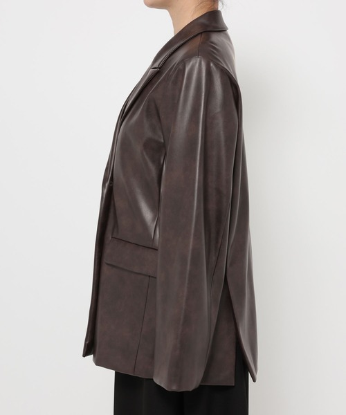 HARE（ハレ）の「ムラカコウフェイクレザージャケット(HARE)（テーラードジャケット・レディース・グレー/ブラウン・FREE）」の17枚目の写真