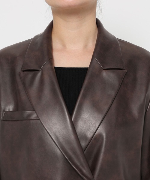 HARE（ハレ）の「ムラカコウフェイクレザージャケット(HARE)（テーラードジャケット・レディース・グレー/ブラウン・FREE）」の11枚目の写真