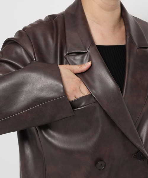 HARE（ハレ）の「ムラカコウフェイクレザージャケット(HARE)（テーラードジャケット・レディース・グレー/ブラウン・FREE）」の21枚目の写真