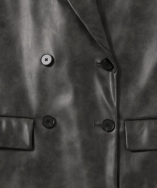 HARE（ハレ）の「ムラカコウフェイクレザージャケット(HARE)（テーラードジャケット・レディース・グレー/ブラウン・FREE）」の4枚目の写真