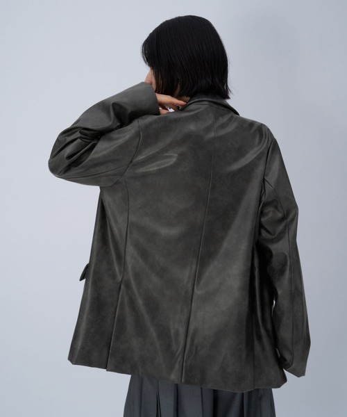 ムラカコウフェイクレザージャケット(HARE)（テーラードジャケット