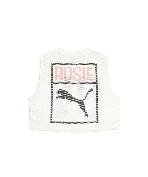 PUMA(プーマ)の「ウィメンズ PUMA x ROSE リラックスド メッシュ トップ(タンクトップ・レディース・ブラック/ホワイト・SMALL)」の8枚目の写真