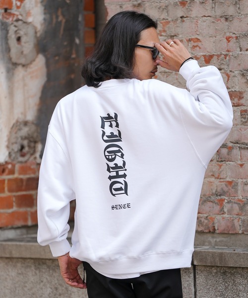 SAINT プリントスウェット ホワイト セール】【SIDEWAY STANCE】ロゴ プリント スウェット トレーナー