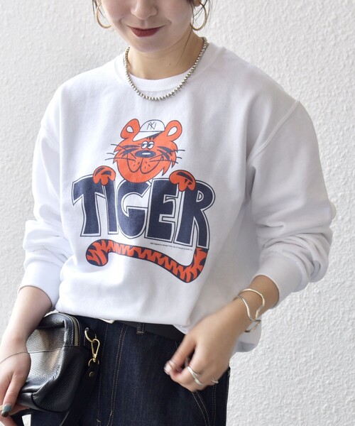 The BOOK STORE:〈洗濯機可能〉タイガー プリント 裏起毛 スウェット