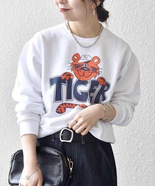 The BOOK STORE:〈洗濯機可能〉タイガー プリント 裏起毛 スウェット