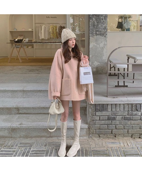 Ritzy(リッツィー)の「フード付き オーバーサイズ コート(その他アウター・レディース・ベージュ/ピンク・M/L)」の7枚目の写真