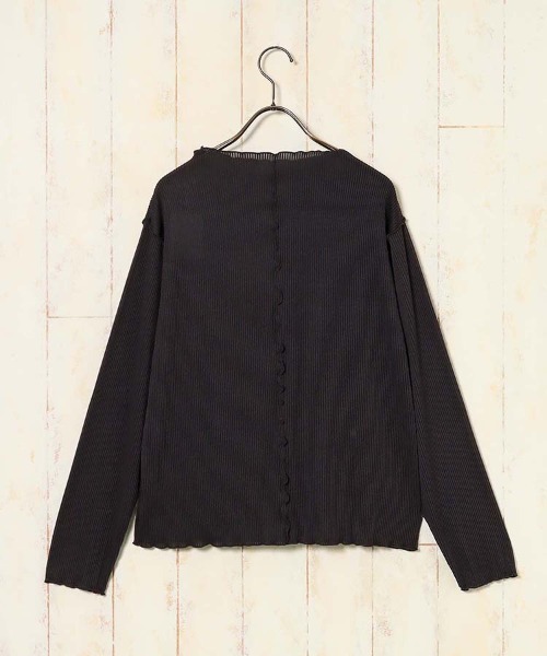 Bleu Bleuet(ブルーブルーエ)の「カットプリーツメローボトルネックプルオーバー(その他トップス・レディース・ブラック/グレー系/ブルー・FREE)」の4枚目の写真
