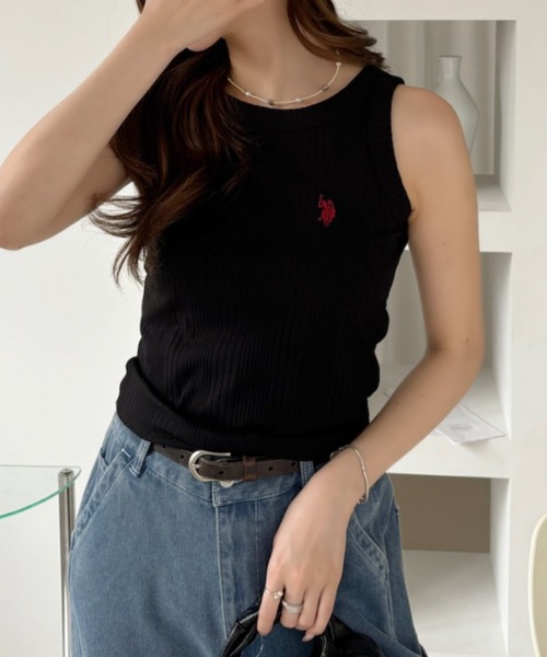 U.S. POLO ASSN.（ユーエスポロアッスン）の「【U.S. POLO ASSN.】リブ タンクトップ（タンクトップ・レディース・ブラック/オフホワイト/ネイビー・L/M）」の10枚目の写真