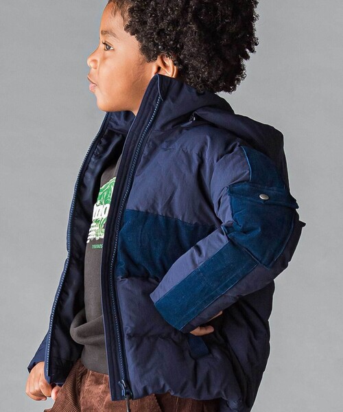 WASK（ワスク）の「袖ライン中綿ジャケット(100~160cm)（ダウンジャケット/コート・キッズ・ネイビー/ブラック・130cm/160cm/140cm/150cm）」の7枚目の写真
