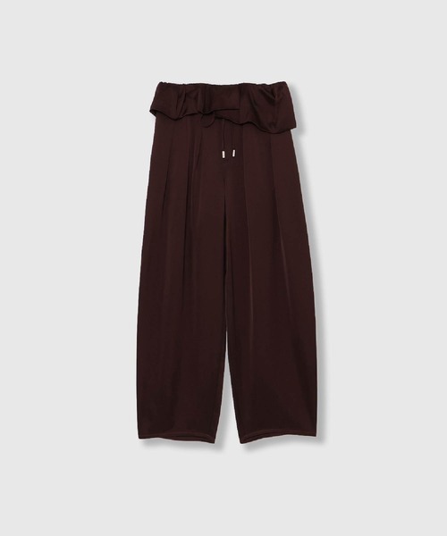 THINGS THAT MATTER（シングス ザット マター）の「PEPLUM SATIN EASY PANTS / ペプラム サテン イージー パンツ（その他パンツ・レディース・ブラウン/ネイビー/ブラック・1/2）」の16枚目の写真
