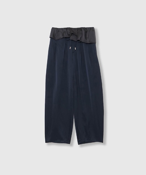 THINGS THAT MATTER（シングス ザット マター）の「PEPLUM SATIN EASY PANTS / ペプラム サテン イージー パンツ（その他パンツ・レディース・ブラウン/ネイビー/ブラック・1/2）」の19枚目の写真