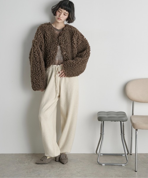 THE YOn（ザヨン）の「ニットジョガーパンツ（その他パンツ・レディース・グレー/アイボリー/ブラウン・FREE）」の2枚目の写真