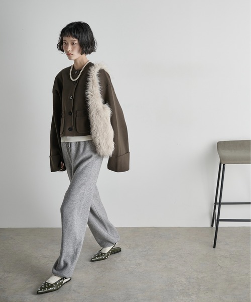 THE YOn（ザヨン）の「ニットジョガーパンツ（その他パンツ・レディース・グレー/アイボリー/ブラウン・FREE）」の12枚目の写真