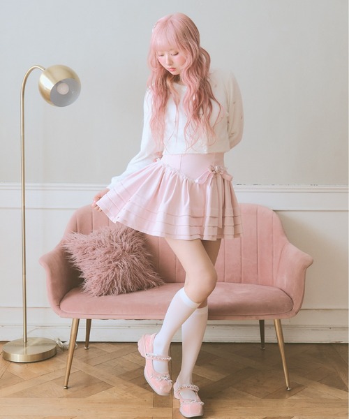 Fiorforte(フィオルフォルテ)の「petit rose cardigan(カーディガン/ボレロ・レディース・ピンク/ホワイト・MEDIUM)」の6枚目の写真