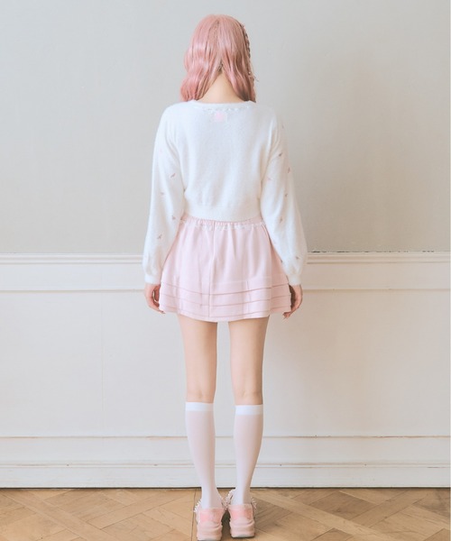 Fiorforte(フィオルフォルテ)の「petit rose cardigan(カーディガン/ボレロ・レディース・ピンク/ホワイト・MEDIUM)」の9枚目の写真