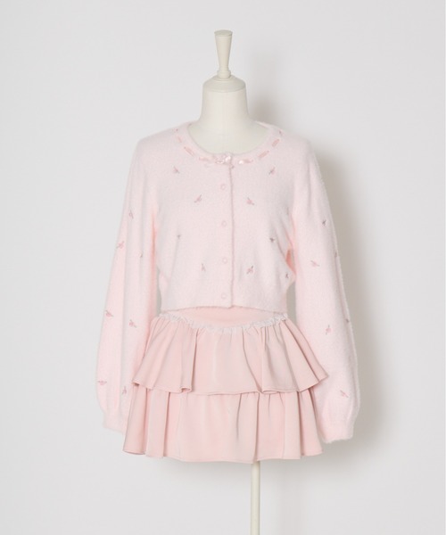 Fiorforte(フィオルフォルテ)の「petit rose cardigan(カーディガン/ボレロ・レディース・ピンク/ホワイト・MEDIUM)」の22枚目の写真