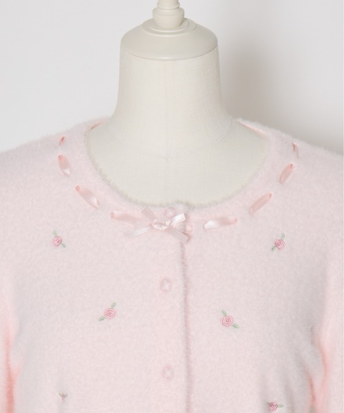 Fiorforte(フィオルフォルテ)の「petit rose cardigan(カーディガン/ボレロ・レディース・ピンク/ホワイト・MEDIUM)」の13枚目の写真