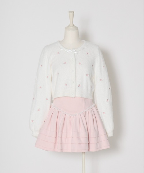Fiorforte(フィオルフォルテ)の「petit rose cardigan(カーディガン/ボレロ・レディース・ピンク/ホワイト・MEDIUM)」の21枚目の写真