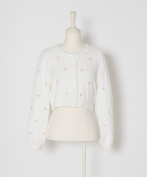 Fiorforte(フィオルフォルテ)の「petit rose cardigan(カーディガン/ボレロ・レディース・ピンク/ホワイト・MEDIUM)」の19枚目の写真