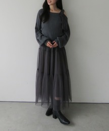 archives | 肩リボンニットプルオーバー×チュールキャミワンピースＳＥ(ワンピース)