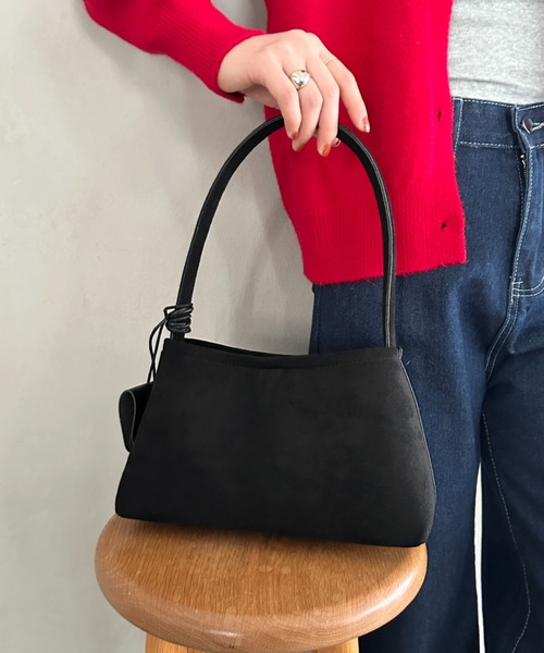wears(ウェアーズ)の「ポーチ/サングラスホルダー付きスウェード風ワンハンドルバッグ(ハンドバッグ・レディース・キャメル/マスタード/ブラウン/グリーン/ブラック・FREE)」の2枚目の写真